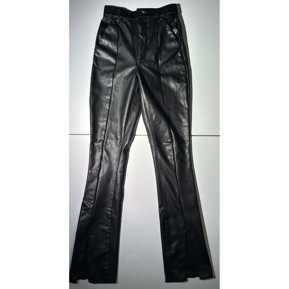 Abercrombie & Fitch The Skinny Ultra High Rise Black Faux Leather Pants Sz 24